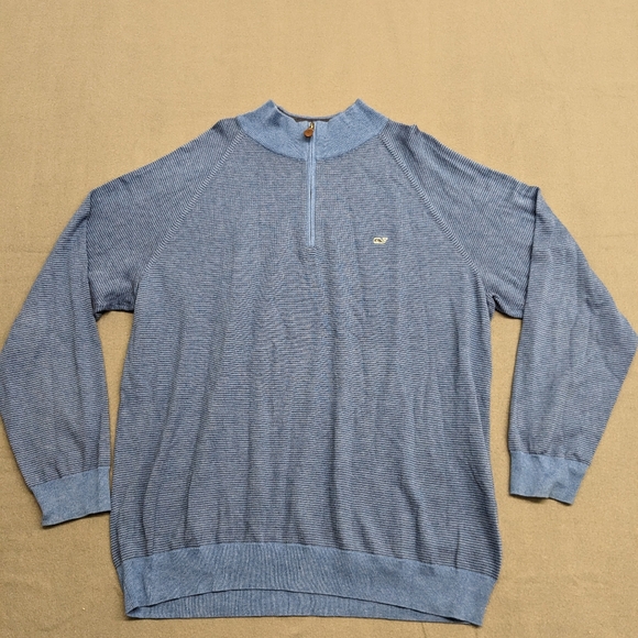 Vineyard Vines Mens Hamilton 1/4 Zip Sweater Blue Size XXL - Picture 1 of 10